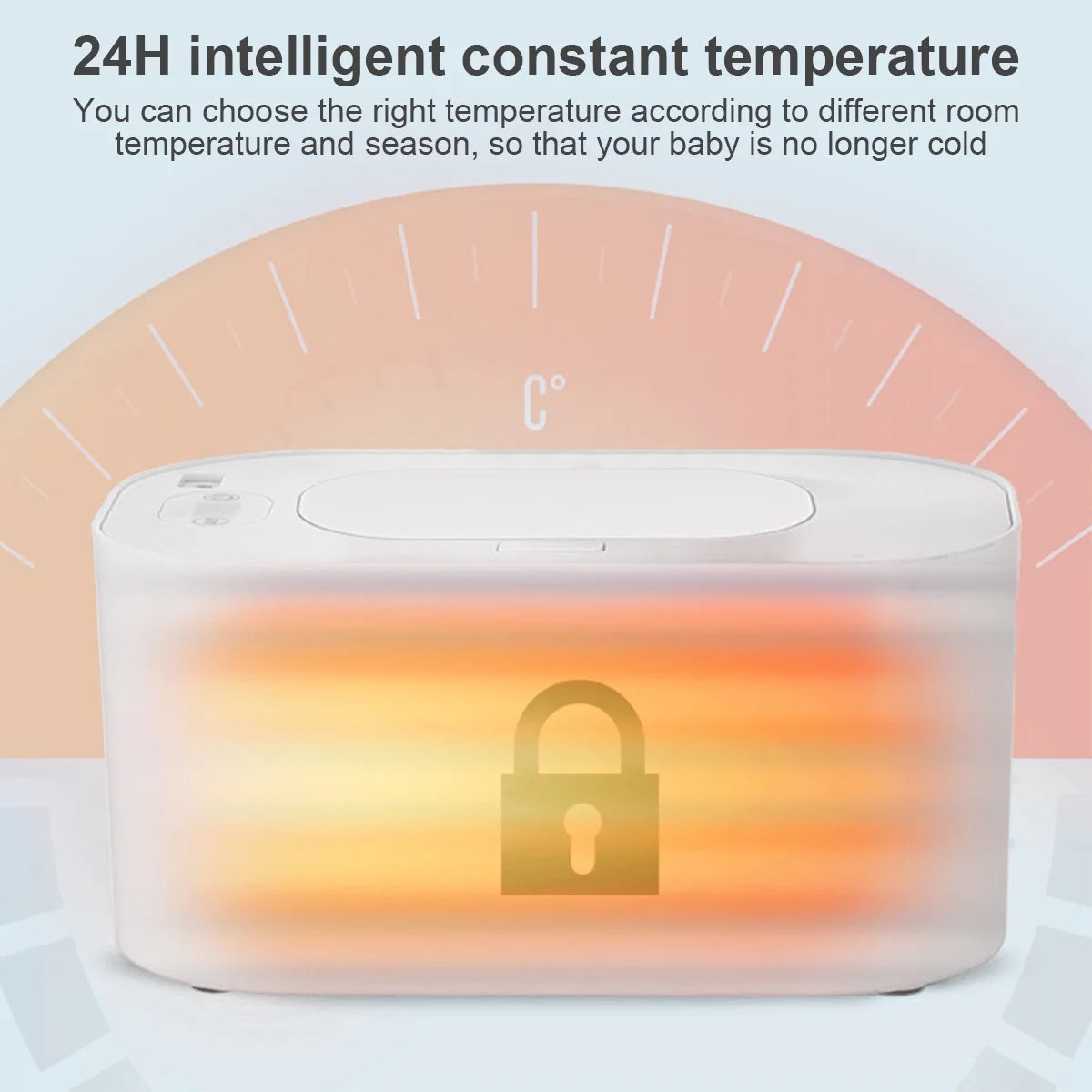 Baby Wipe Warmer Baby Wipe Heater Large Capacity Smart Wet Wipes Warmer,Adjustable Temperature,White