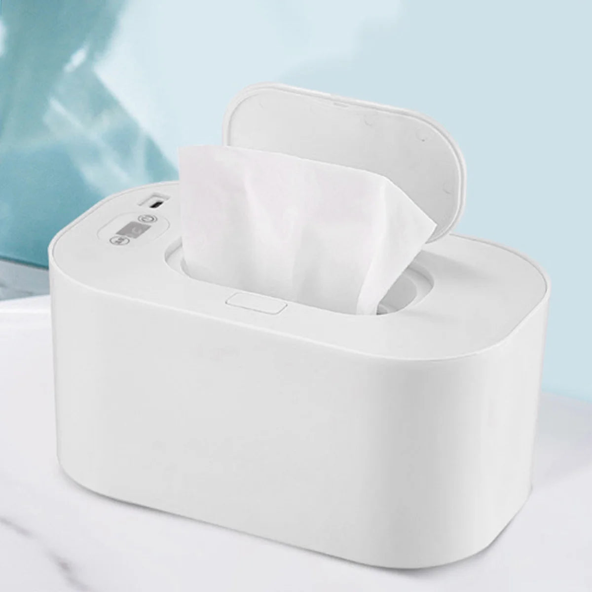Baby Wipe Warmer Baby Wipe Heater Large Capacity Smart Wet Wipes Warmer,Adjustable Temperature,White