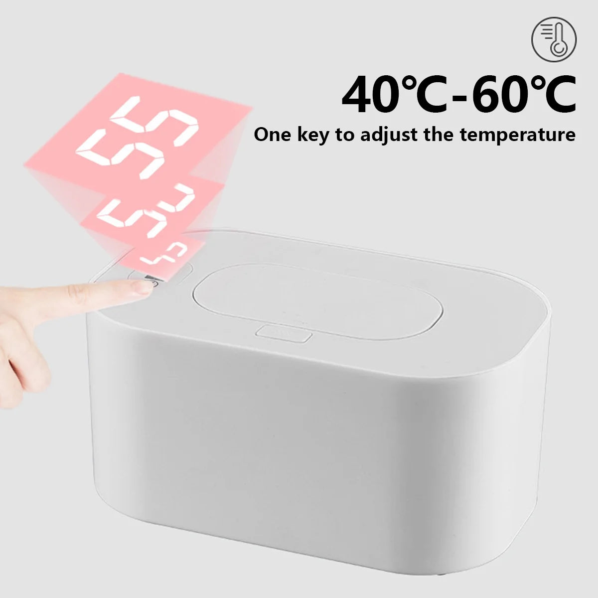 Baby Wipe Warmer Baby Wipe Heater Large Capacity Smart Wet Wipes Warmer,Adjustable Temperature,White