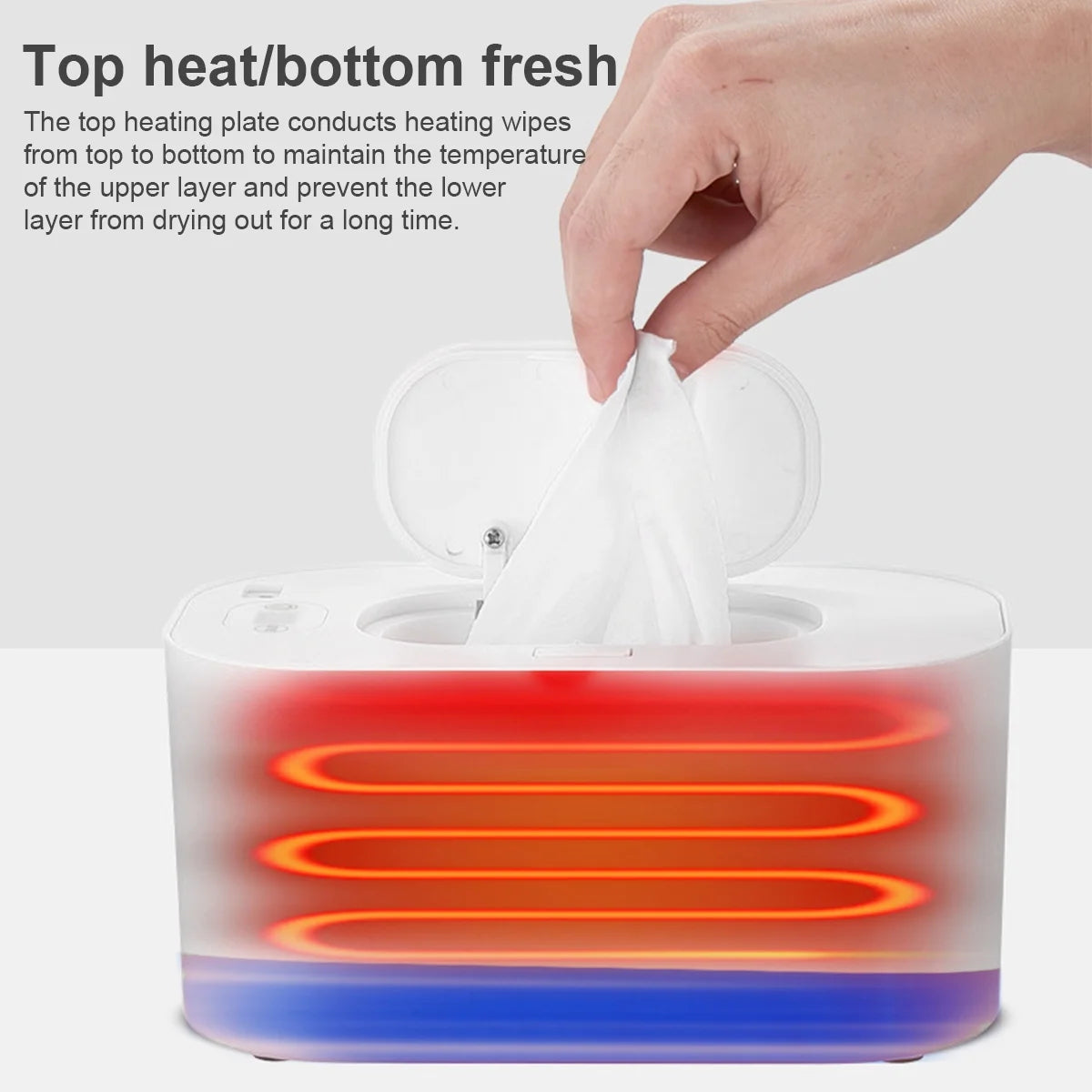 Baby Wipe Warmer Baby Wipe Heater Large Capacity Smart Wet Wipes Warmer,Adjustable Temperature,White