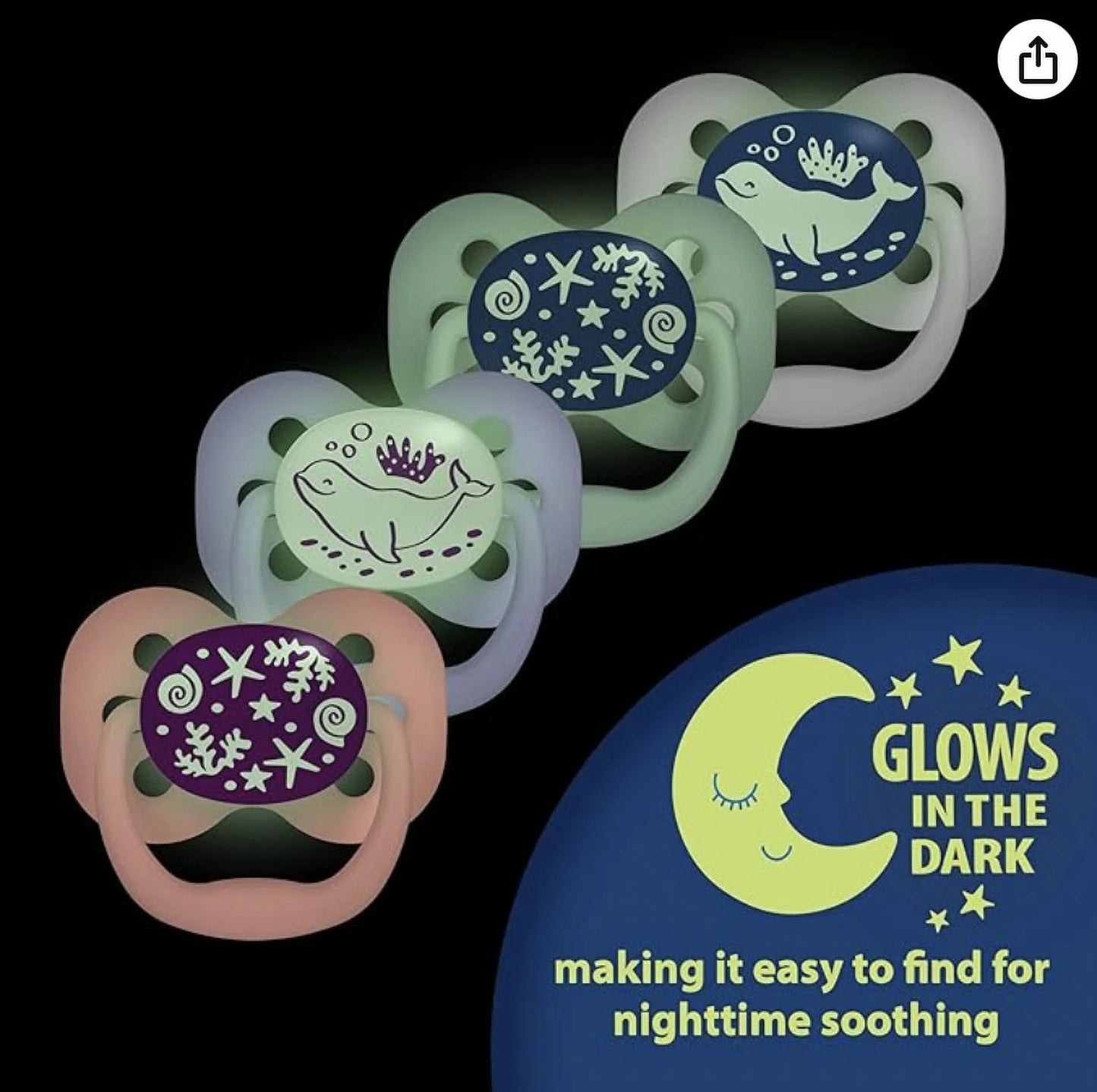 Dr Brown'S 0-6M Glow in the Dark Pacifier