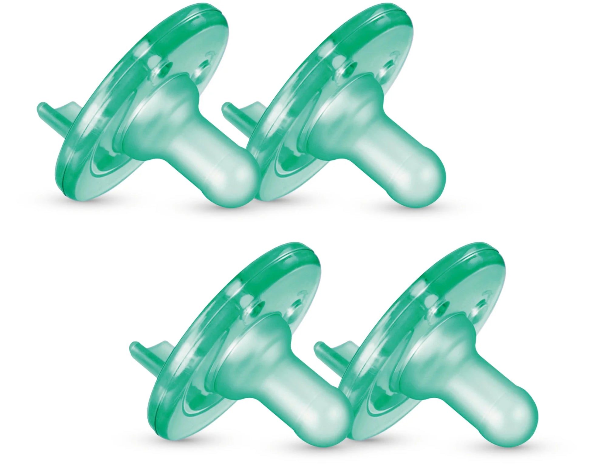 Soothie Pacifier, Green, 3-18 Months, 4 Pack