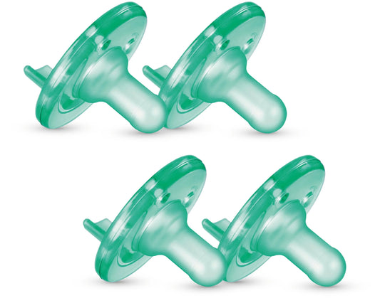 Soothie Pacifier, Green, 3-18 Months, 4 Pack