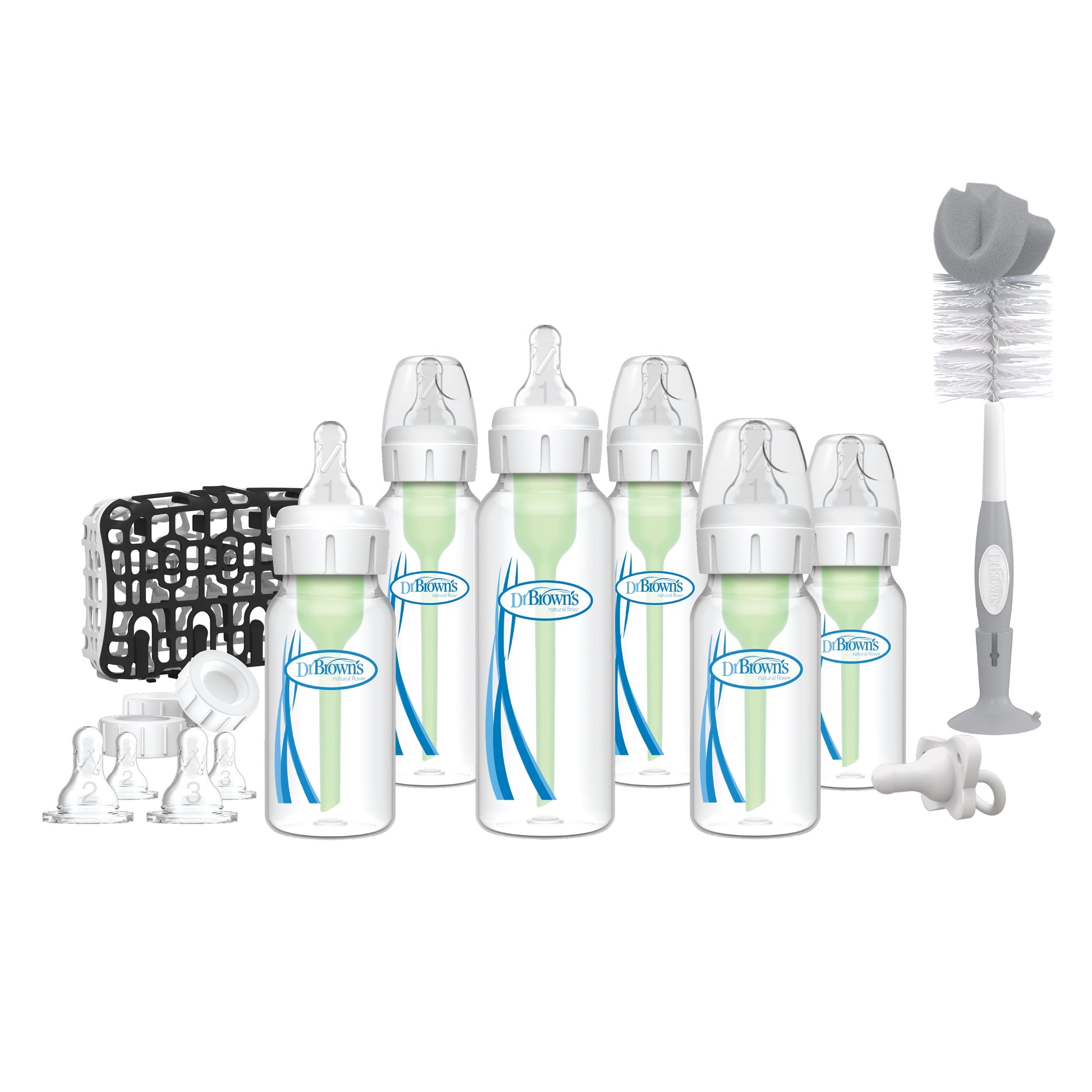 Natural Flow Anti-Colic Options+ Deluxe Bottle Essentials Gift Set, BPA Free, 0M+