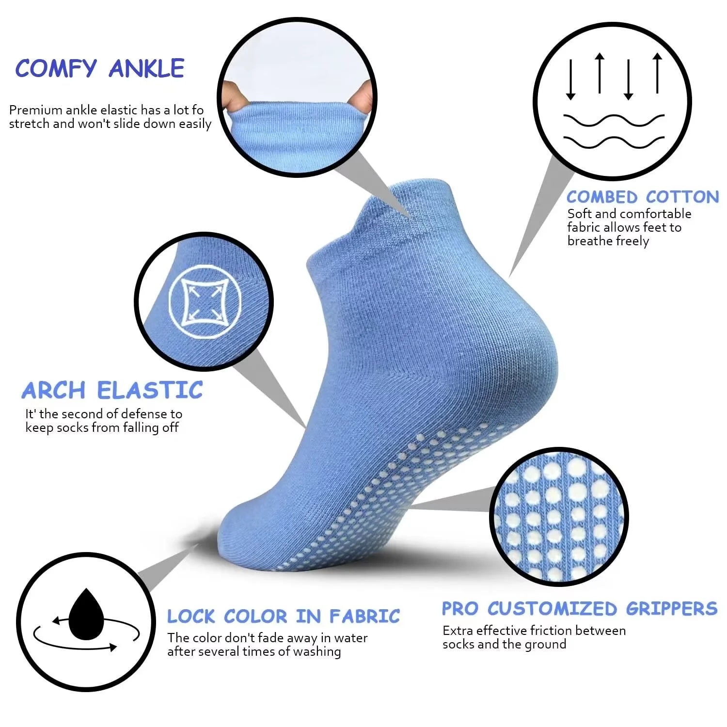 Non Slip Toddler Socks 12 Pairs Baby Socks Toddler Grip Socks anti Skid Socks for 6 Months-7 Years Boys