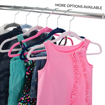 Kids Velvet Hangers, 25 Pack in Pink