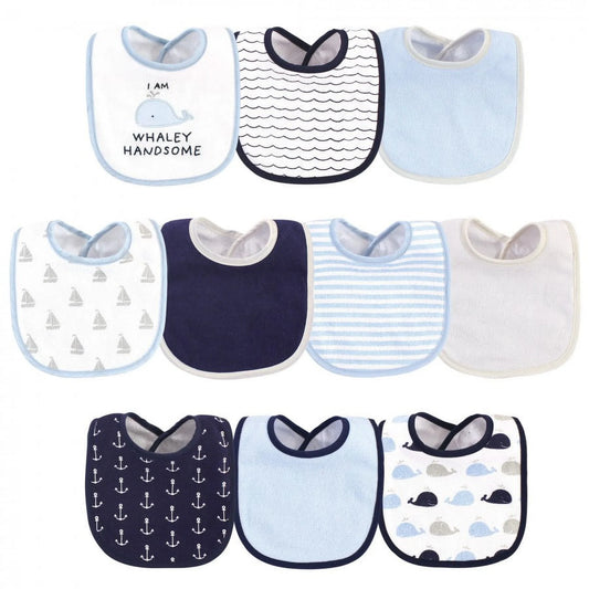 Infant Boy Cotton and Polyester Bibs 10Pk, Im Whaley Handsome, One Size