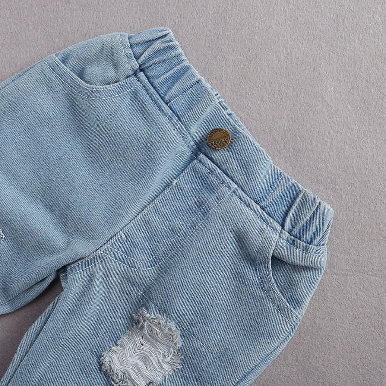Lace Long Sleeve Bodysuit Denim Pant Outfit Set (Girl'S) 12-18 Months