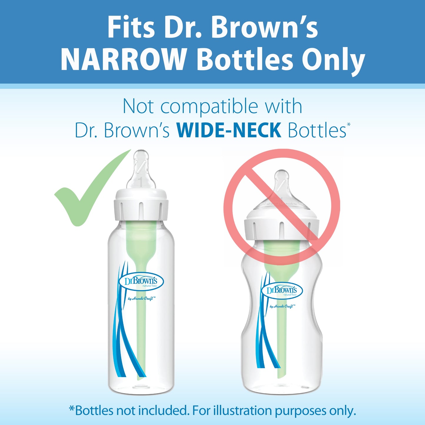 Natural Flow Preemie Flow, Narrow Baby Bottle Nipple, Slowest Flow, 0M+, 100% Silicone, 6 Pack