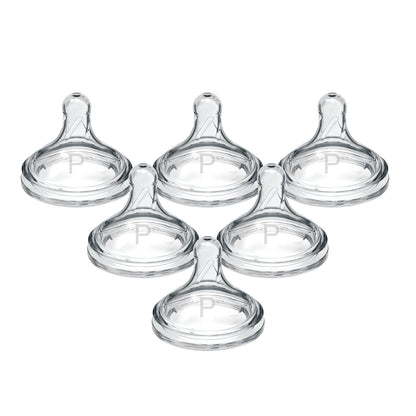 Options+ Wide-Neck Baby Bottle Nipple - Preemie, Slowest Flow - 6-Pack - 0M+