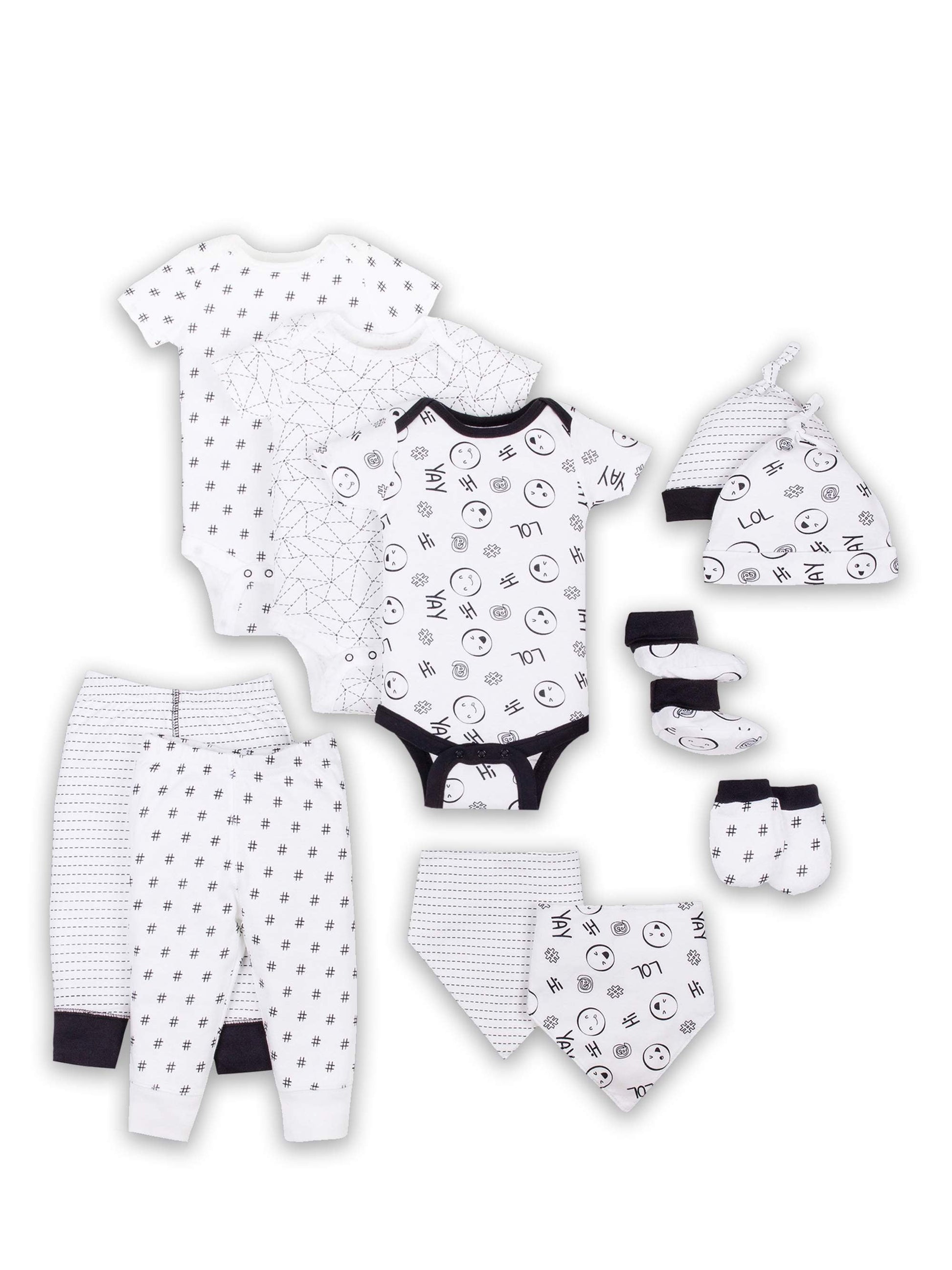 Baby Gender Neutral Newborn Clothes Shower Gift Set, 11-Piece Set