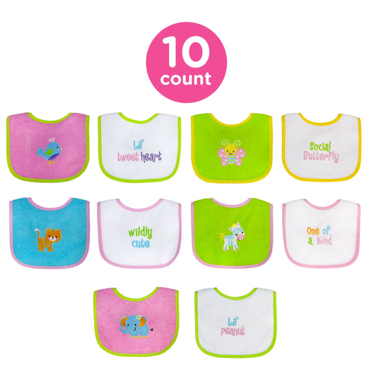 Terry Feeding Baby Bib, 10Pk Female