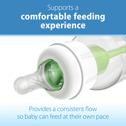 Natural Flow Preemie Flow, Narrow Baby Bottle Nipple, Slowest Flow, 0M+, 100% Silicone, 6 Pack