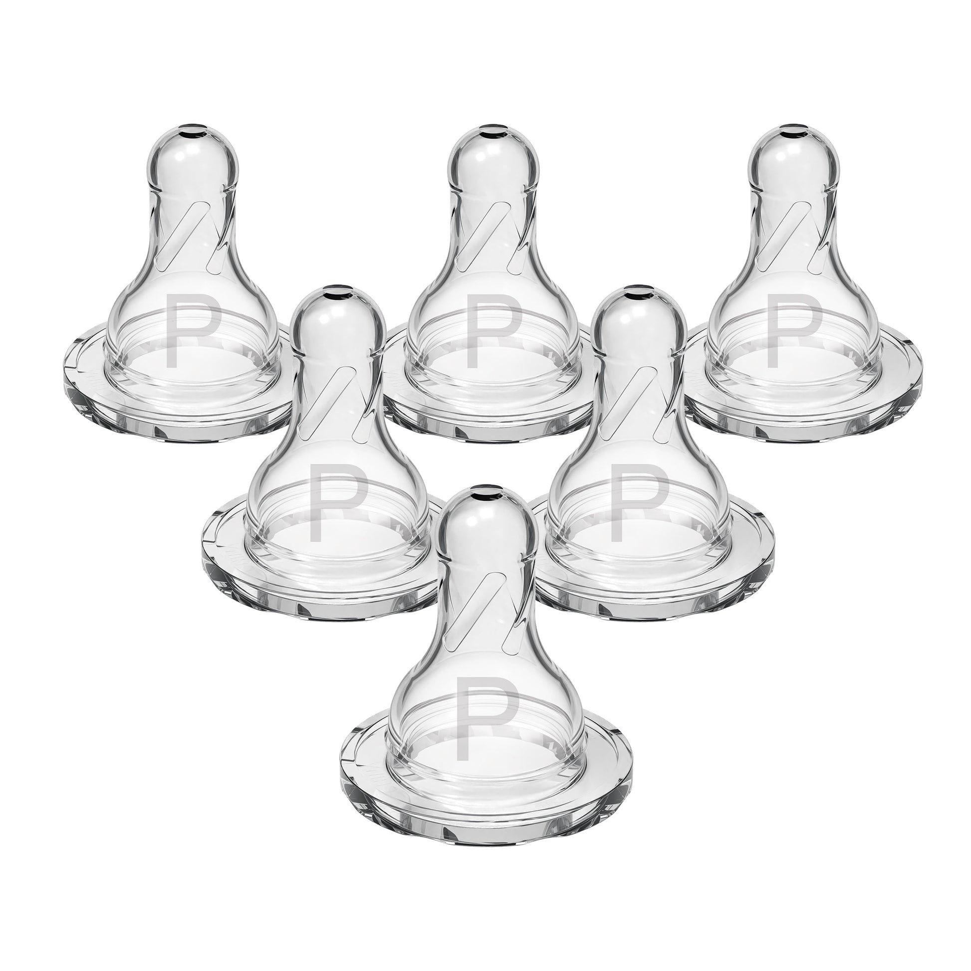 Natural Flow Preemie Flow, Narrow Baby Bottle Nipple, Slowest Flow, 0M+, 100% Silicone, 6 Pack